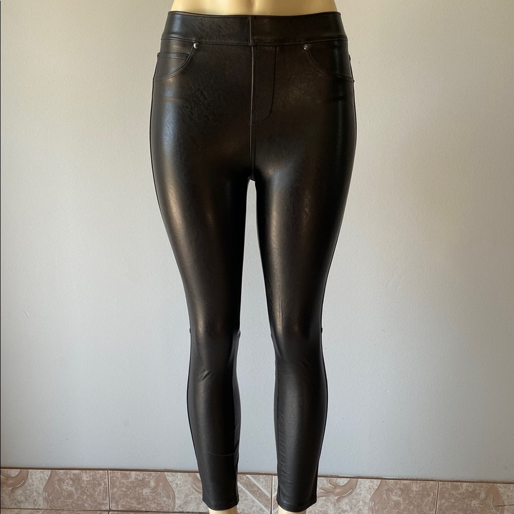 SPANX Faux Leather Leggings in Black - Picture 3 of 9